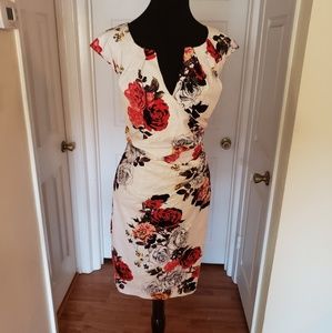 Adrianna Papell White Floral Dress 18W